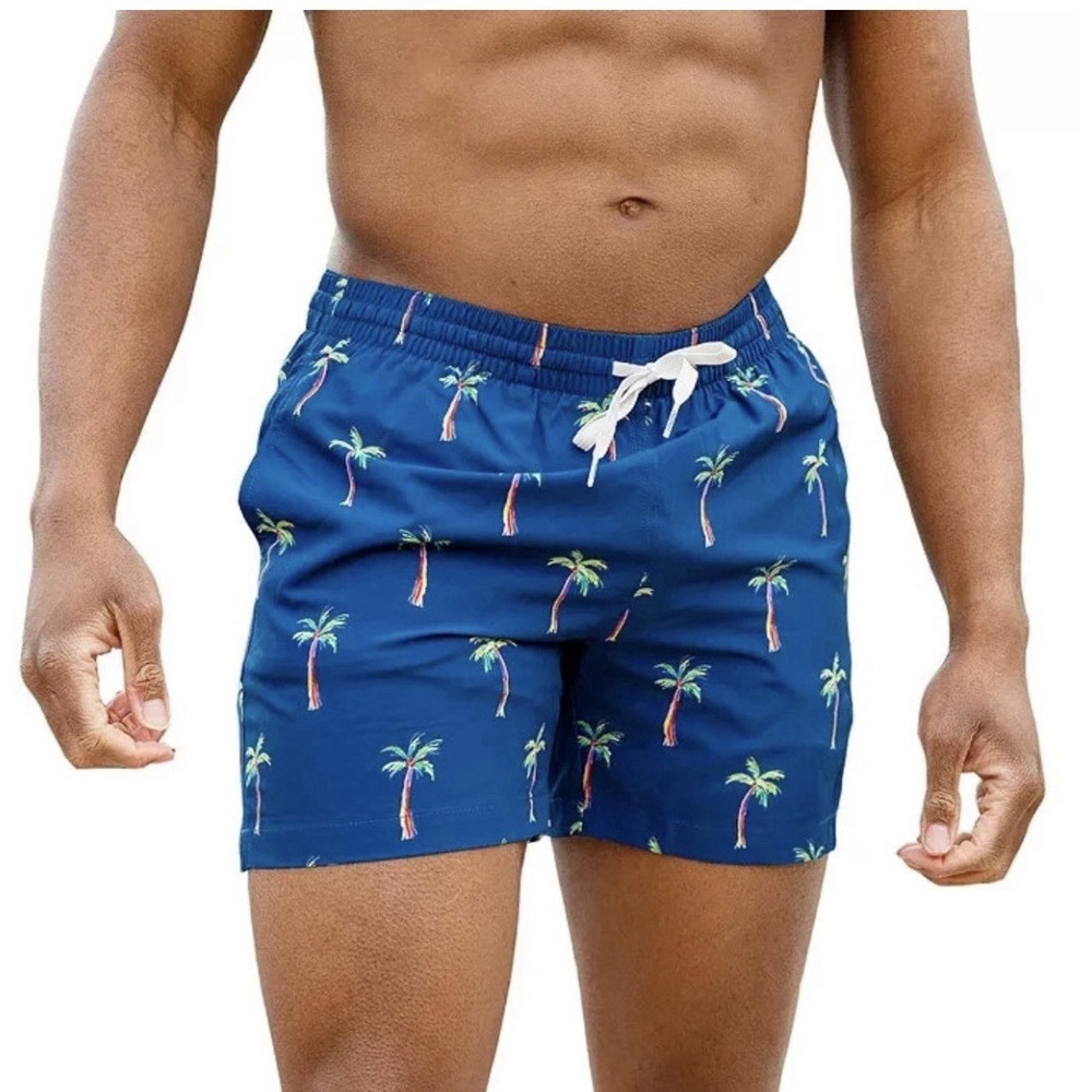 Chubbies Men Size Medium The Tree Myself‎ And I's 7" Tropical Swim Trunk Shorts